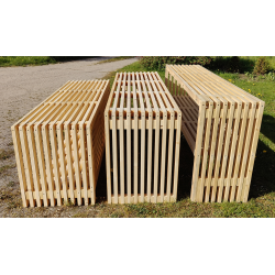 Grillbord med hylder, skillevg og gasflask skjule