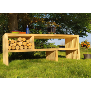 Grillbord med hylde og to skillevg