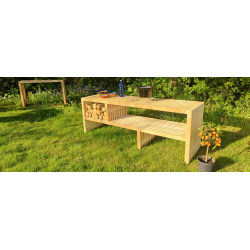 Grillbord med hylde og to skillevg