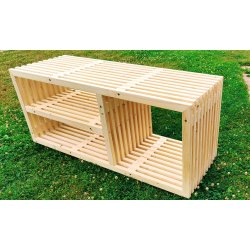 Grillbord med hylder, skillevg og gasflask skjule