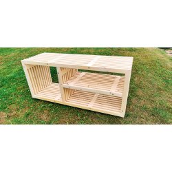 Grillbord med hylder, skillevg og gasflask skjule